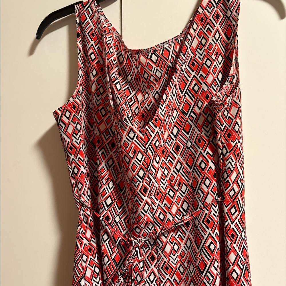 Anise size M Geometric Red Sleeveless Dress - Picture 7 of 8